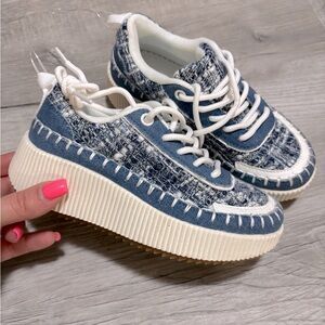 Girls tweed fashion sneaker